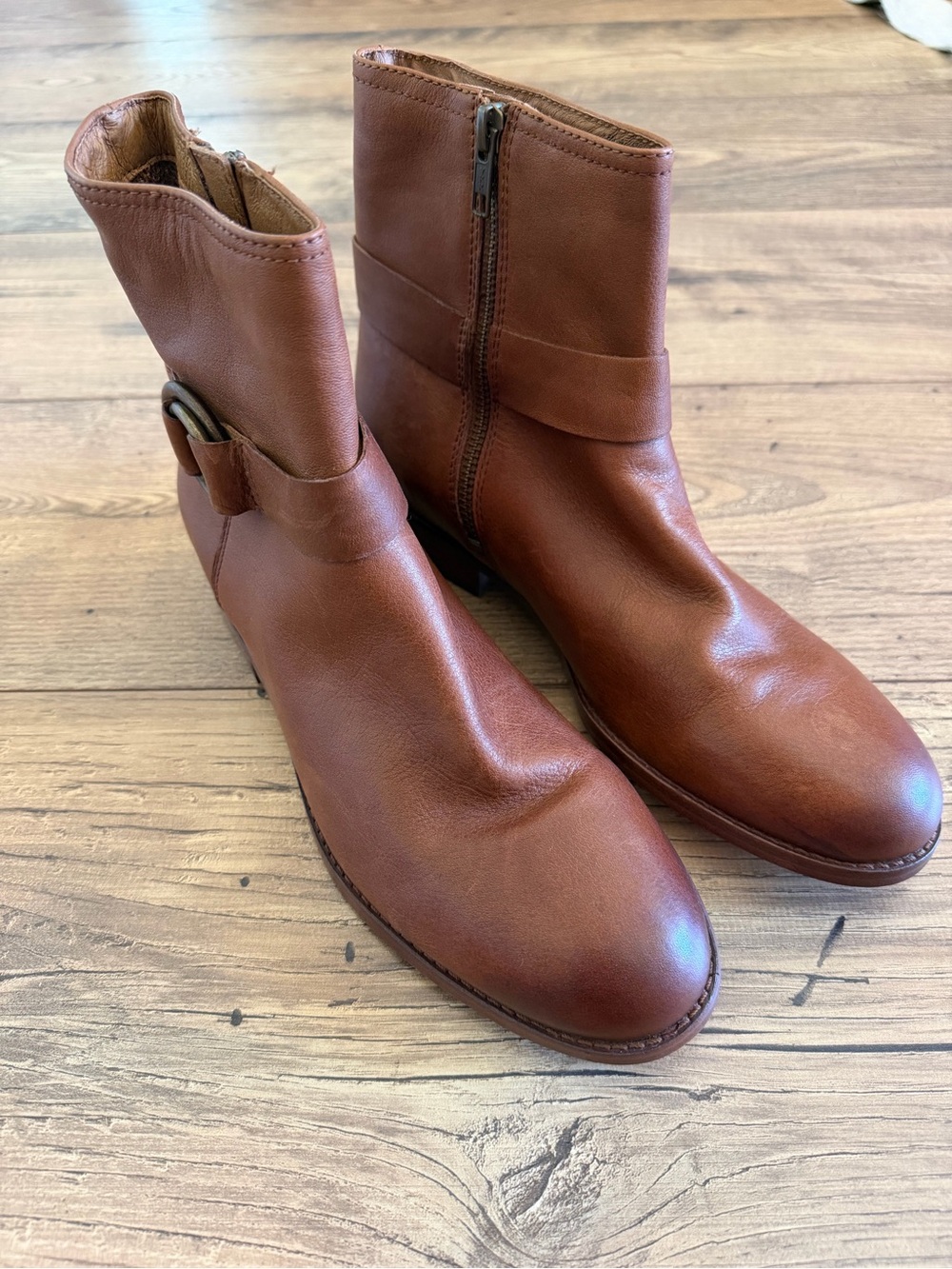 Frye & Co. Leather Ankle Boots – Cognac Brown, Size 8.5 – Like New/Never Worn